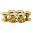 Pack of 6 Polished Brass 31mm Chanterelle Cabinet Knobs
