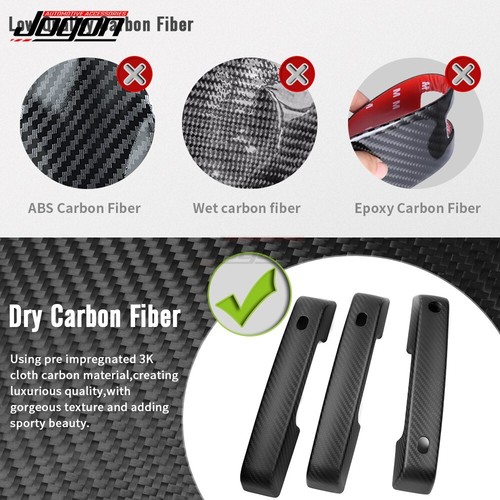 Matte Carbon Exterior Door Handle Trim For Ford Bronco 2021-2024 Raptor Two Door - Picture 3 of 13