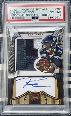  Russell Wilson 2012 Crown Royale GOLD #/99 Rookie AUTO Autograph RPA PSA 8 RC
