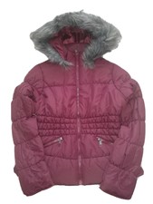 Bnwt Maralyn&me Juniors Hooded Puffer Coat Jacket Faux Fur Trim Hooded Burgundy