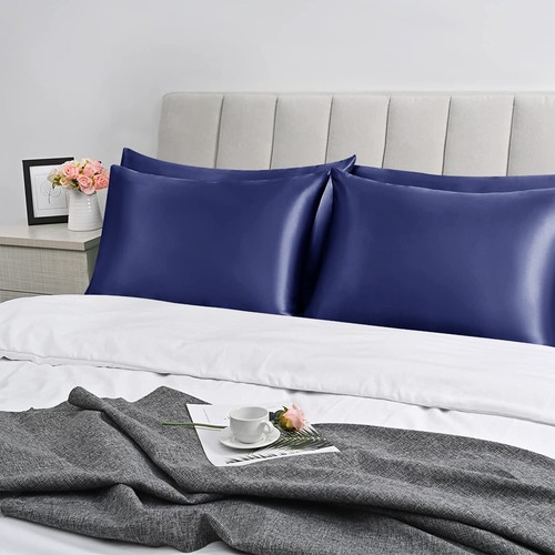 Satin Seide Kissenbezüge für Haar & Haut weiche Anti-Falten Abdeckungen 2er Pack, 4, 8 - Bild 26 von 98