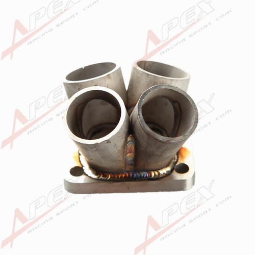 4 Cylinder Turbo Manifold Header Collector T3 T3/T4 Inlet Flange 304 SS - Picture 2 of 5