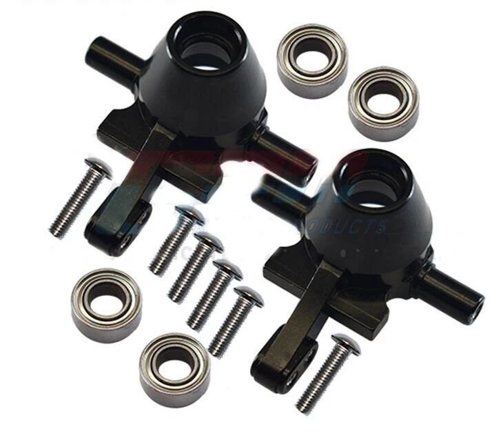 Brazo de nudillo delantero de aluminio GPM para TAMIYA TT02/TT02T 1:10 con cojinete 2 piezas Foto 2 de 4