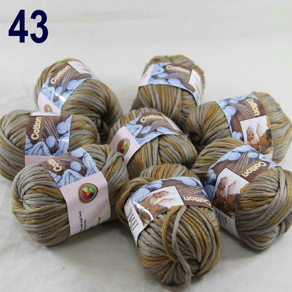 Venta Nuevo 8Skeinsx50gr Suave 100% Algodón Grueso Súper Voluminoso Hilo de Tejer a Mano 43 Foto 2 de 4