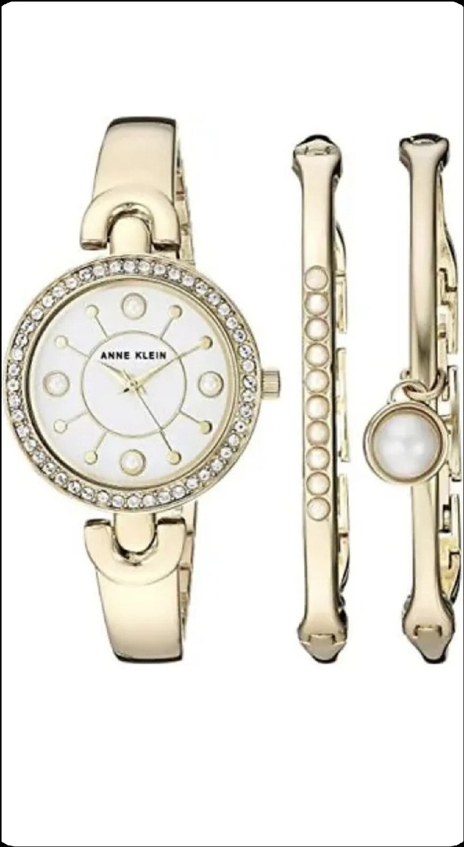 Anne Klein AK/3288GBST Swarovski Crystal Watch and Bracelet  display picture 3