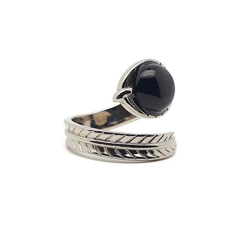 Wrap Ring Gemstone Open Leaf Natural Crystal Chakra Adjustable Silver Plated - Picture 70 of 102
