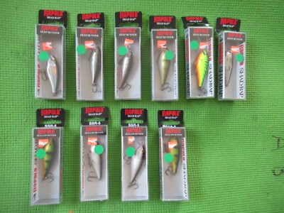Lot 10 new Rapala floating shad rap crankbaits. 6 sr-5 4 ssr-5 mixed colors