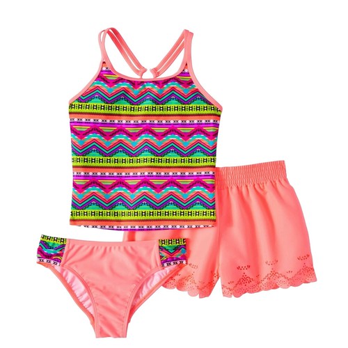 Wonder Nation Swimsuit Girls 6-6x Rainbow Heart One Piece