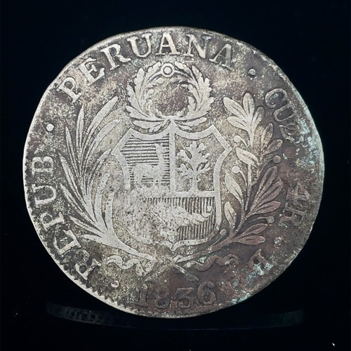 1836 CUZCO B PERU 4 REALES STANDING LIBERTY SILVER COIN # 1 - KM 151.1 - Picture 4 of 4