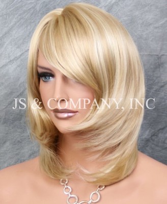 Stunning Straight Layered Full Wig Face Frame Hair Piece Blonde
