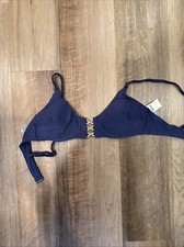 Aerie American Eagle Jacquard Knot Front Scoop Bikini Top Size Small NWT