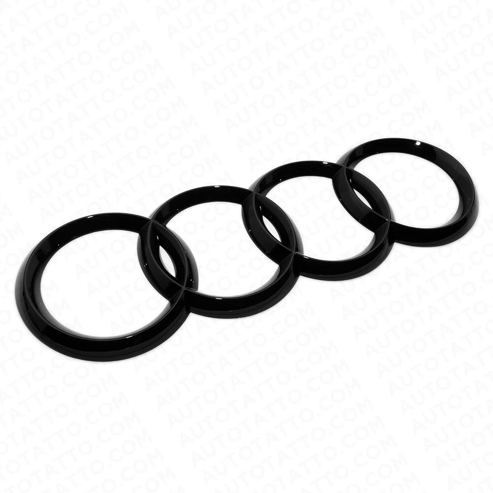 Q8 SQ8 RSQ8 Sport Liftgate Audi Ring Nameplate Emblem Logo Badge Gloss Black - Image 2 of 4