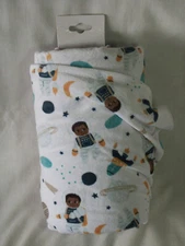 Little Muffincakes Fleece Baby Blanket Plush Astronauts 28” x 36” Kids2, Inc New