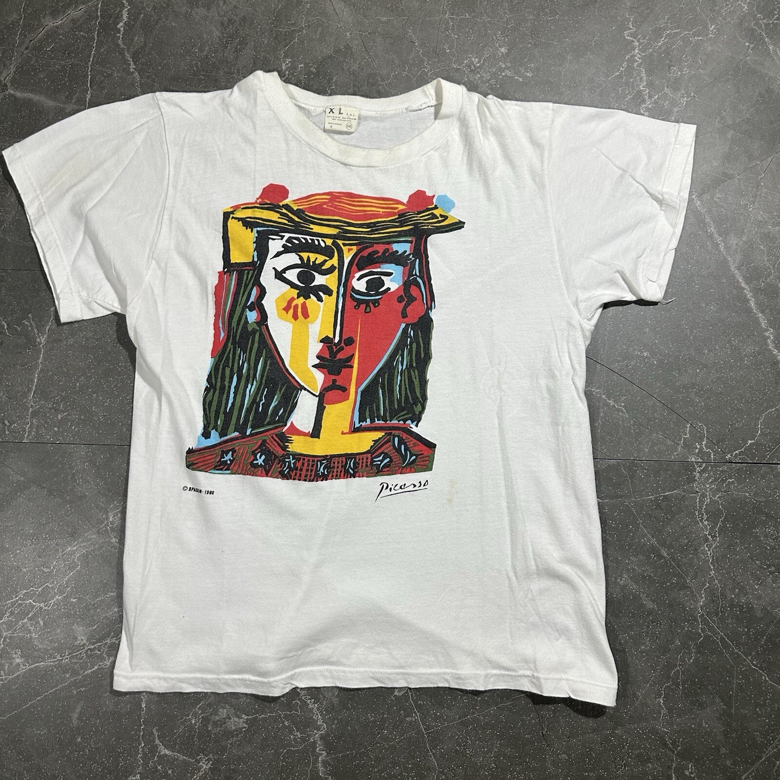 Camisa vintage años 90 Pablo Picasso arte retrato de mujer Salvador Dahli Van Gogh