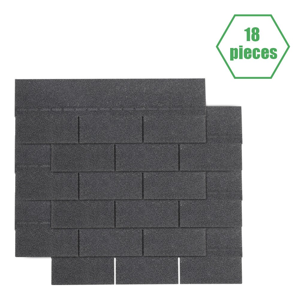 18PCS Self Adhesive Felt Roofing Asphalt Shingles Shed Roof 3 Tab Felt Covering