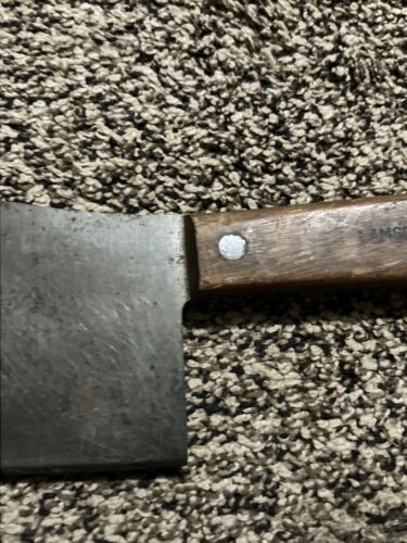 Antique Vintage Lamson & Goodnow #7 Butcher Block Large Meat Cleaver Hand Tool - Picture 3 of 13