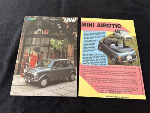 Mini y Airotic 1986 alemán conjunto de folletos de ventas catálogo Cooper Mark V - Imagen 1 de 3