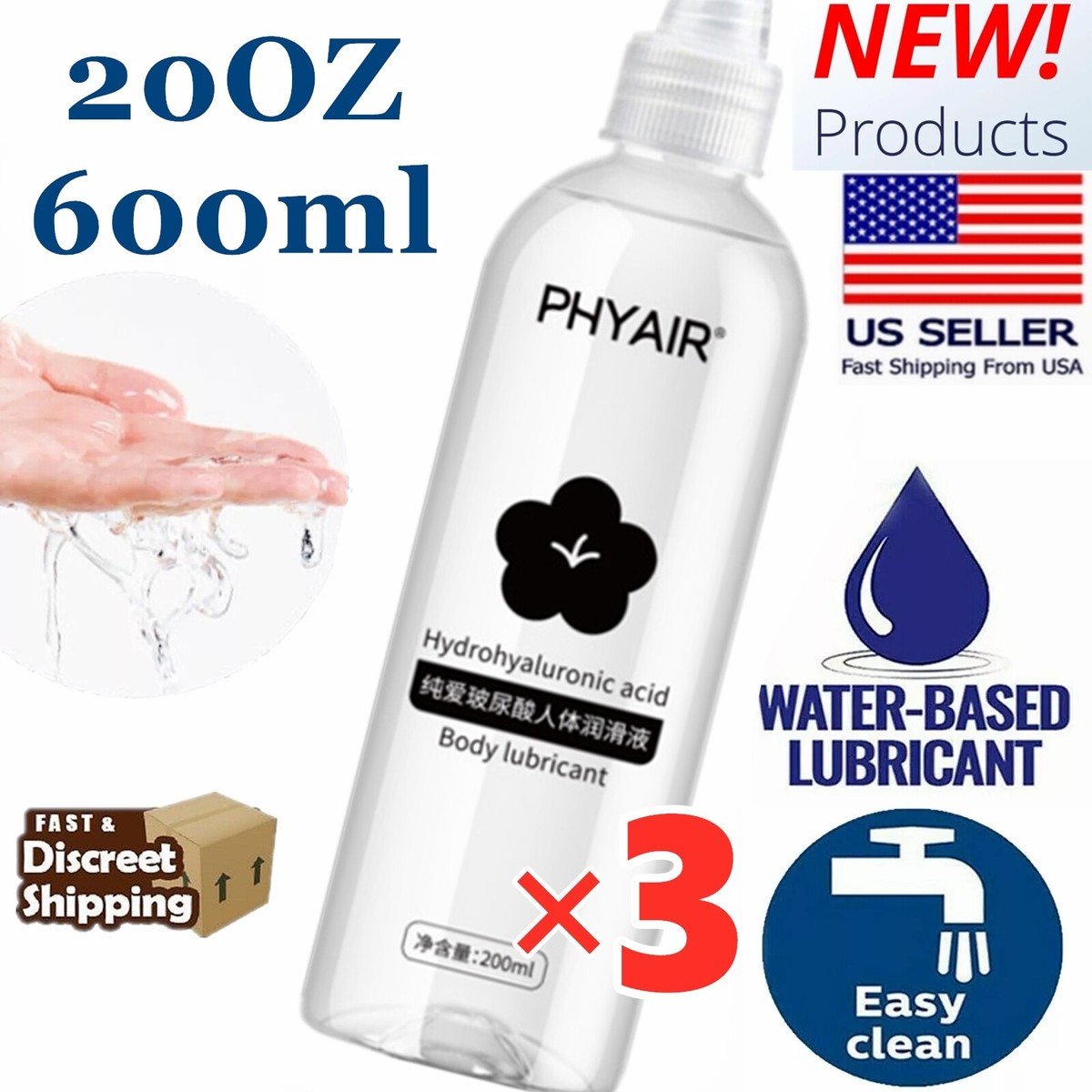 Lube Personal Sex Lubricant Water-Based Long Lasting Easy Clean Women Men  Adult