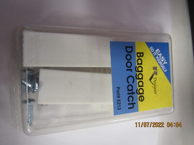RV Designer E212 Square White Baggage Door Catch - 2pk