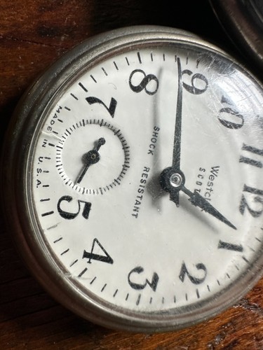 3 Vtg Antique Pocketwatches Westclox Scotty Bull's Eye Ingersole Yankee Railroad - Picture 10 of 14