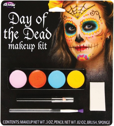 Lote de 4 Kit de Maquillaje del Día de los Muertos Disfraz de Halloween Día de los Muertos 16 Cremas - Imagen 2 de 2