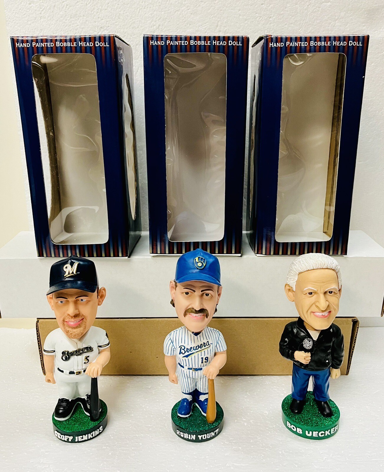 2001 UECKER YOUNT JENKINS MILWAUKEE BREWERS BOBBLEHEADS SGA RARE MAIL
