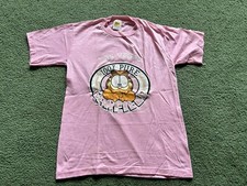 Vintage 1978 Las Vegas Garfield Jim Davis Pink T-Shirt Youth Size L NOS