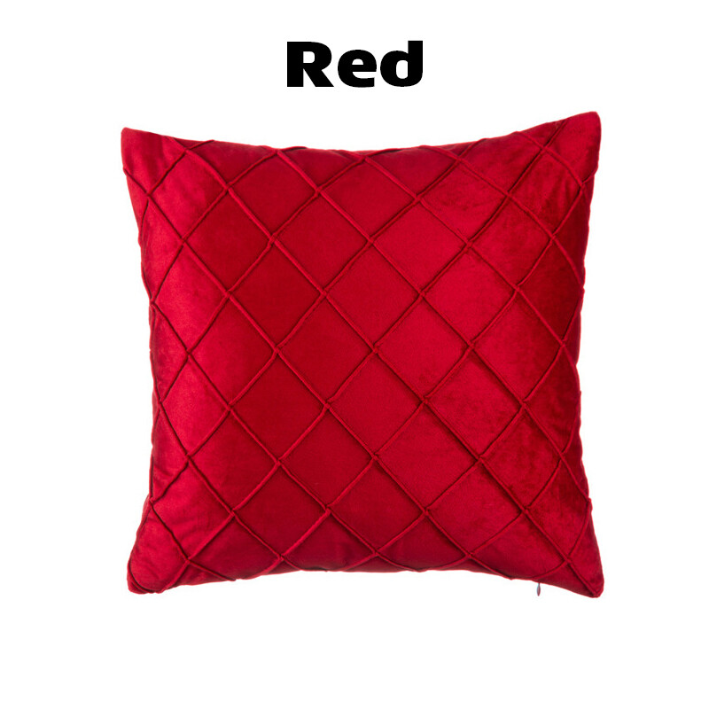 Velvet Cushion Cover Pleated Checked Plaid Plush Decorative Lounge Cushion Cover eBay