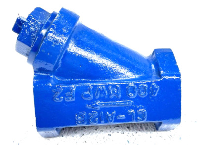 Titan YS-12-CI Cast Iron Wye Y Strainer 1'' NPT 250-SWP 400-WOG / 20 Mesh Screen
