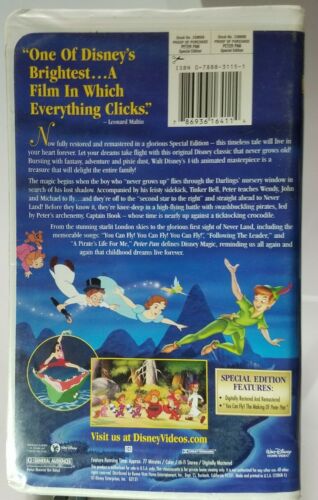 Walt Disney’s Special Edition Peter Pan (VHS, 2002) Animated - Imagen 3 de 3