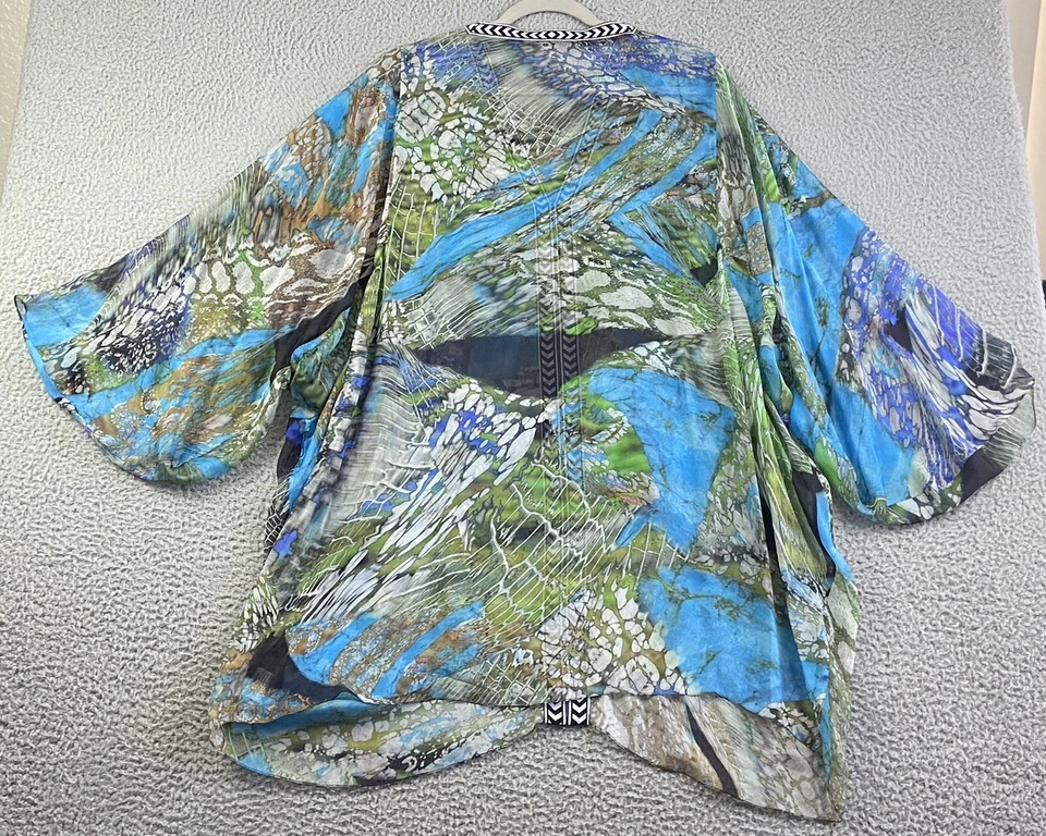 Kimono de seda Matthew Williamson Escape acuarela ropa artística después de nadar ropa de resort Foto 4 de 4