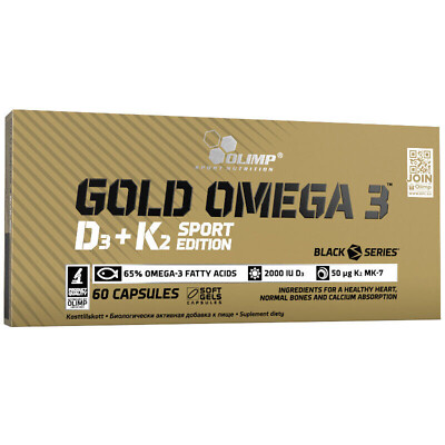 GOLD OMEGA 3 D3+K2 SPORT EDITION- Gesunde Knochen, Herz, Sehvermögen - D3 und K2
