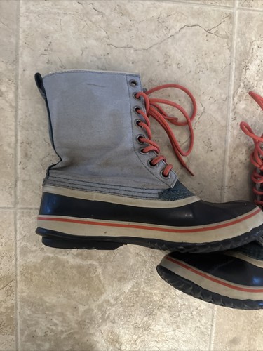 Sorel Boots Womens 9 Premium Canvas Snow Blue Waterproof Lined Classic Winter - Picture 10 of 13