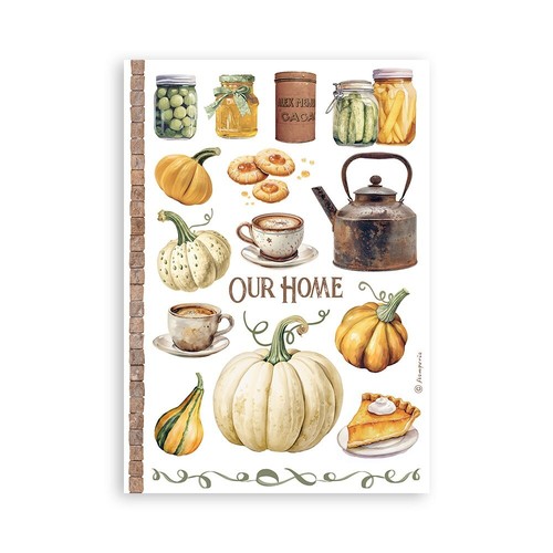 Stamperia - ARMONÍA DORADA - WASHI PAD ADHESIVO A5 - 14,8 cm x 21 cm, Calabazas - Imagen 6 de 10