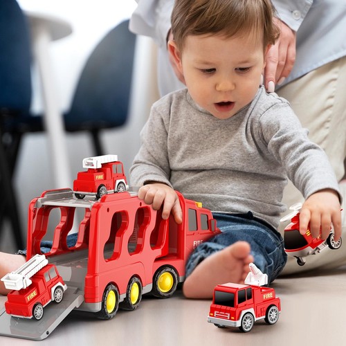 FunMission Toddlers Fire Truck for Kids 3-9 Year Old,5 in 1 Friction Power Ve... - Picture 6 of 7