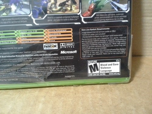 Halo 2 2004 Xbox mit Xbox Live Sticker. Versiegelte - beschädigte Plastikverpackung - Bild 5 von 19