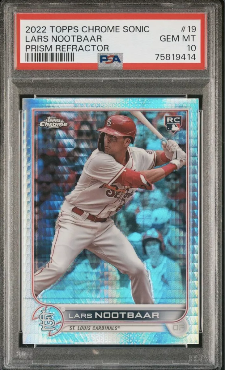 2022 Topps Chrome Sonic #19 Lars Nootbaar RC Rookie Prism Refractor PSA 10