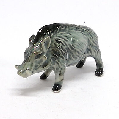 miniature ceramic animal boar statue wild figurine pig decor garden
