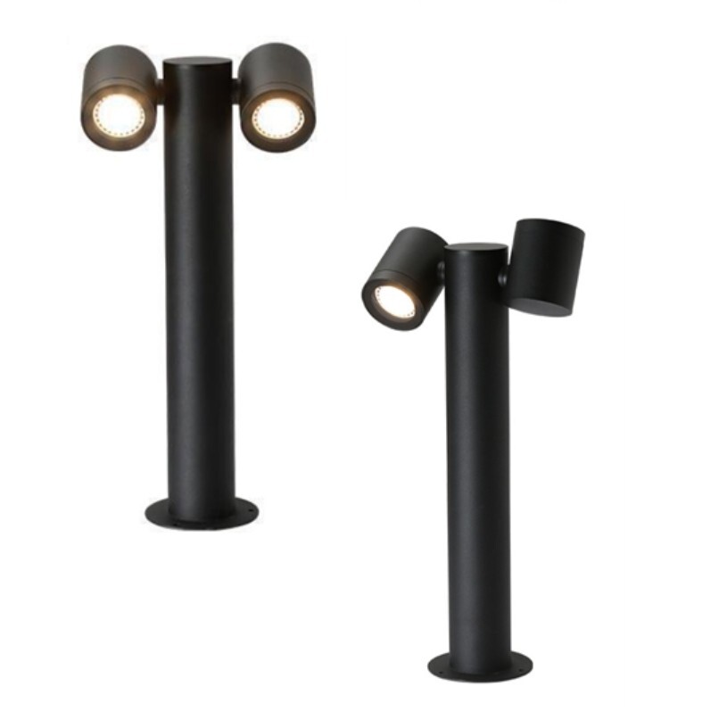 Lampada Terra Esterno Alluminio 2xGU10 IP44 - Fascio Orientabile Robusto