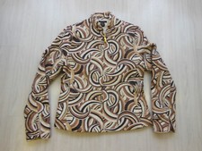Silkland Quilted Silk Jacket Zip Front Long Sleeve Brown/beige/tan/cream Size M