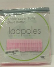 Pink Crib Skirt Tadpoles Triple Layer 100 Percent Tulle Nursery For Baby Girl