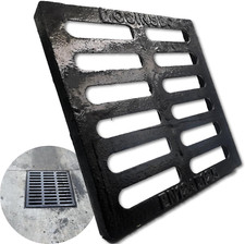 10x10 Cast Iron Drain Grate, Heavy Duty Sewer Cover for Driveway Yard Use