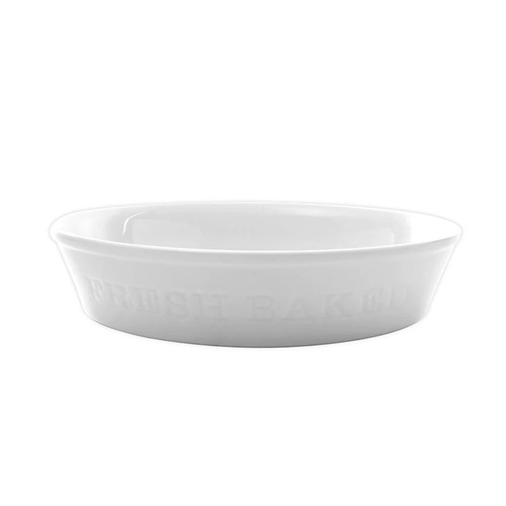 Our Table 133007.01 Simply White 9.5 Inch Round Porcelain Fresh Baked Pie Plate