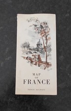1953 French Railways Map Of France SNCF No.52. 42 x 42cm In Size 