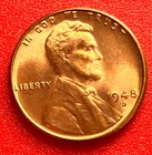 1948-D Lincoln Wheat Cent Penny GEM RD BU From an Original Bank Roll