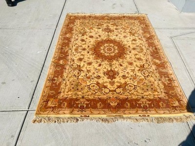 Authentic Hand Knotted Super Fine silk on silk rug 5feet X 7feet Area