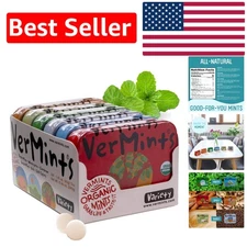 Refreshing Organic Mints - Travel-Sized 6 Flavor Variety,  & Gluten-Free