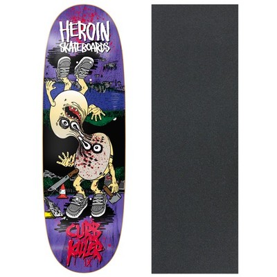 Heroin Skateboard Deck Curb Killer 9 Merged (Assorted) 10'' x 32.5'' with Grip