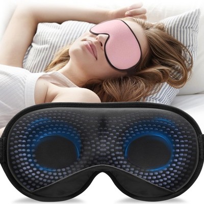 Weighted Sleep Mask, 3D Eye Mask, Adjustable Strap, Pink, 4.2 oz