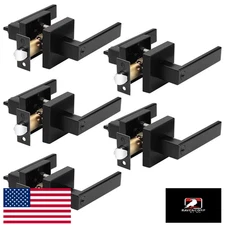 Probrico 5-Pack Black Keyed Entry Door Levers, Same Key, Interior Bedroom Entran